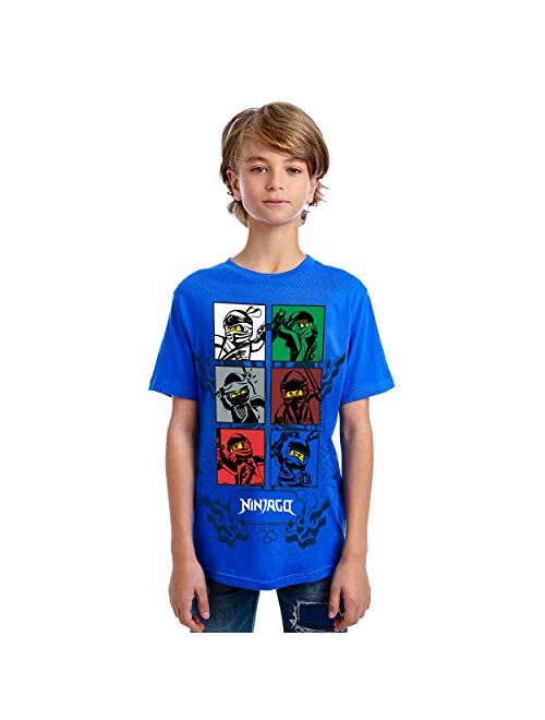 LEGO Boys' Round Neck Short Sleeve Lego Characters Graphic Design T-Shirt, Little Boys & Big Boys Tee