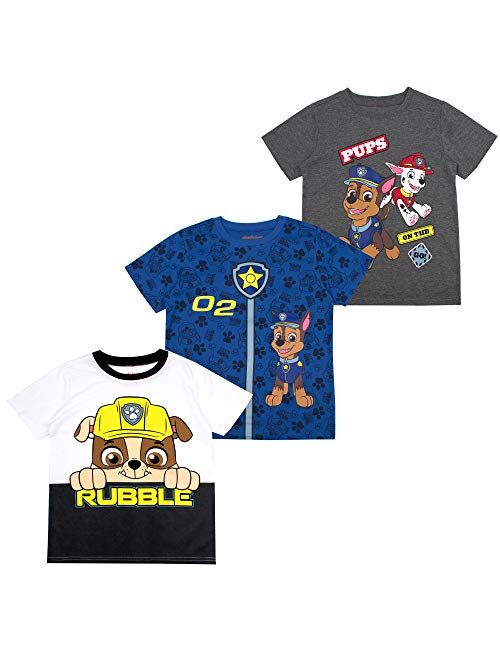 Paw Patrol Boys' Nickelodeon T-Shirt Pack for Toddlers, 4-7 (Pack of 3)