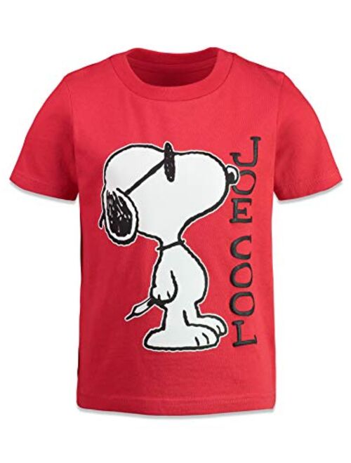 Peanuts Boys 4 Pack T-Shirts - Snoopy, Charlie Brown & Woodstock