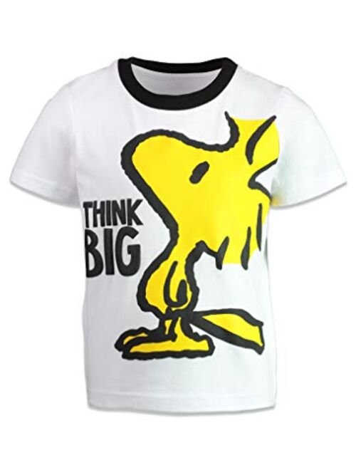 Peanuts Boys 4 Pack T-Shirts - Snoopy, Charlie Brown & Woodstock