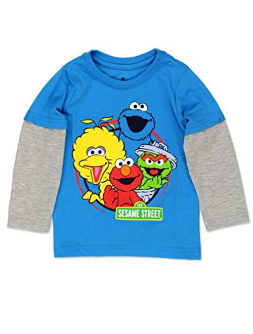 Sesame Street Characters Boys Layered Long Sleeve Graphic Tee Shirt