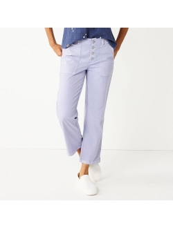 Convertible Tapered-Leg High-Waisted Utility Pants