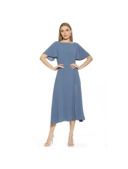 Women's ALEXIA ADMOR Boatneck Flutter Sleeve Fit & Flare Dress