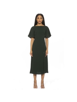 Women's ALEXIA ADMOR Boatneck Flutter Sleeve Fit & Flare Dress