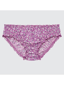 Frilled Mini-Flower Print Mid-Rise Briefs