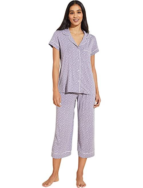 eberjey Gisele Printed Short Sleeve Crop Pajama