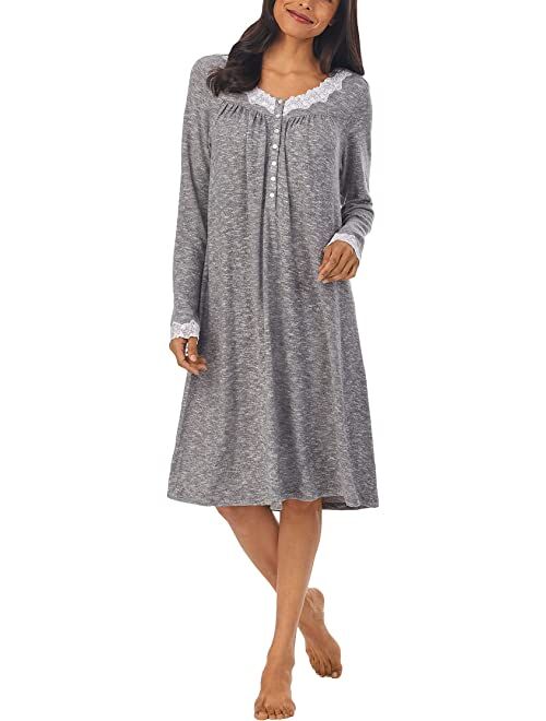 Eileen West 36" Sweater Knit Short Long Sleeve Nightgown