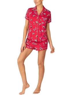 Short Sleeve Notch Short PJ Set