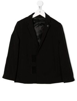 Kids 4G logo-plaque velvet blazer