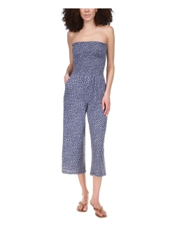 Women's Smocked Strapless Jumpsuit