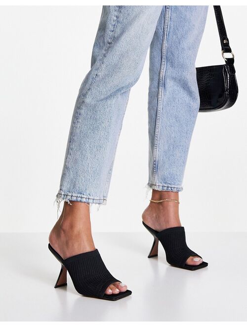 ASOS DESIGN Nickle knitted heeled mules in black