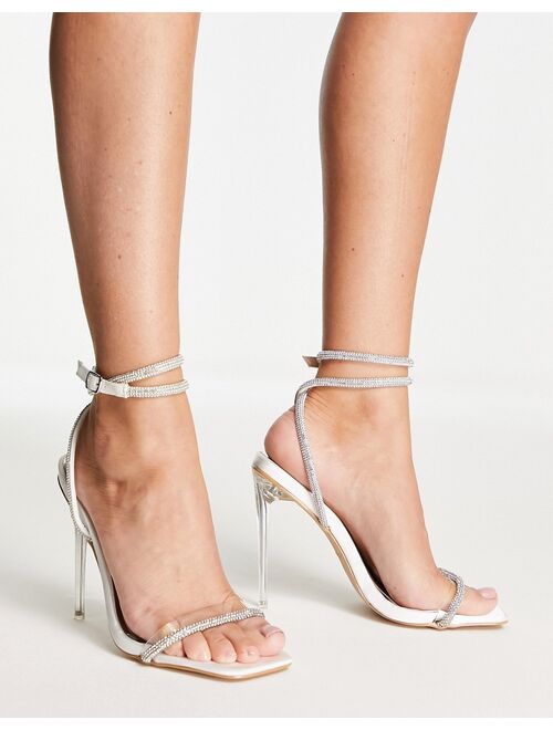 Be Mine Bridal Emberly clear heeled sandals with crystal detail