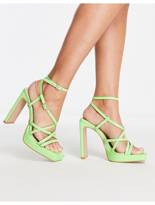 SIMMI Shoes Simmi London strappy heeled sandals in green