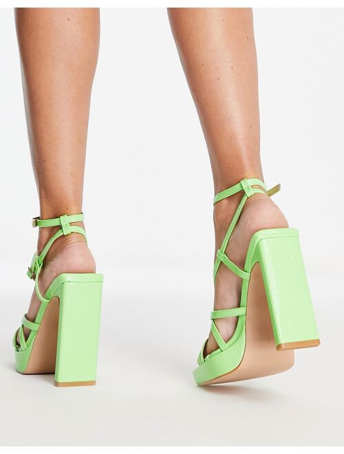 SIMMI Shoes Simmi London strappy heeled sandals in green