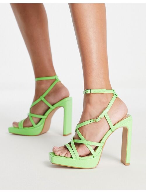 SIMMI Shoes Simmi London strappy heeled sandals in green