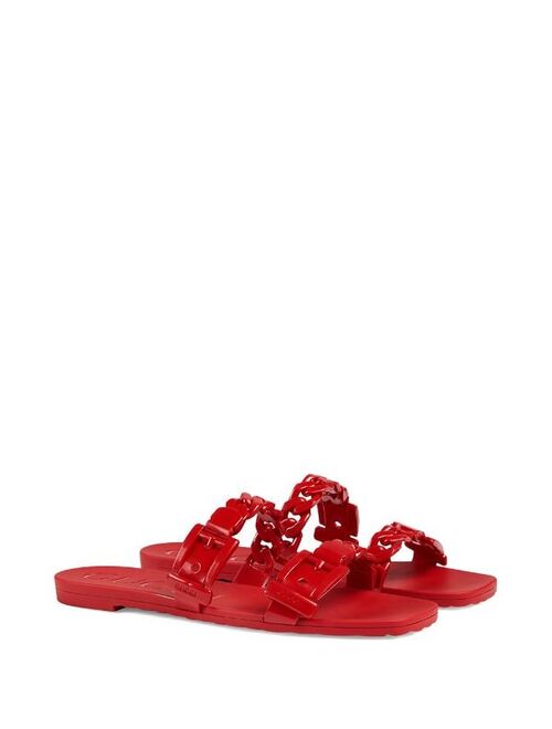 Gucci chain strap flat sandals