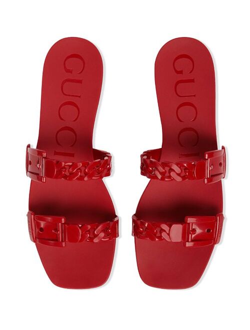 Gucci chain strap flat sandals