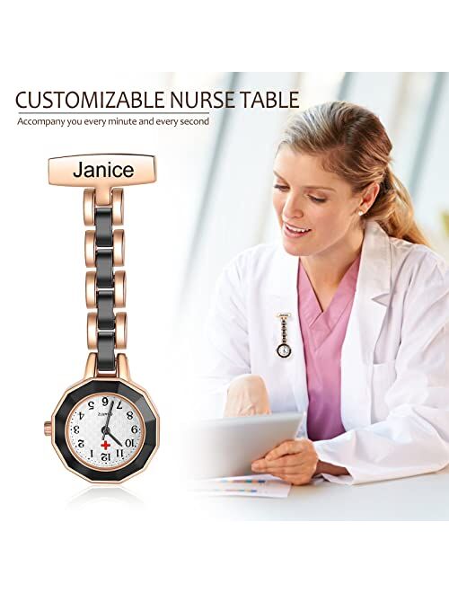 Generic Nurse Watches for Nurses Doctors, Personalized Nurses Pocket Watches, Custom Nurse Watches Hanging Engraved Name Lapel Pin Watch for Graduation Birthday Valentine