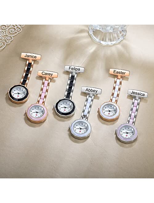 Generic Nurse Watches for Nurses Doctors, Personalized Nurses Pocket Watches, Custom Nurse Watches Hanging Engraved Name Lapel Pin Watch for Graduation Birthday Valentine