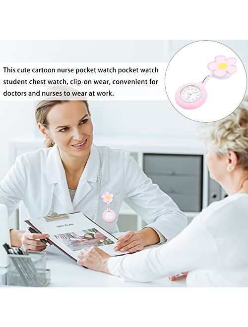 ibasenice Nurse Watch Nursing Watch with Clip Doctor Mini Pocket Watch Personalized Lapel Watches Digital Quartz Nurse Watch