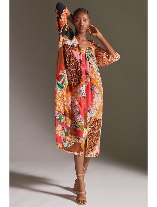 Buy Anthropologie Geisha Designs Collage Midi Dress online | Topofstyle