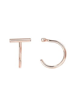 925 Sterling Silver Huggie Half Hoop Earrings | Hypoallergenic Minimalist Tiny Cartilage Earring