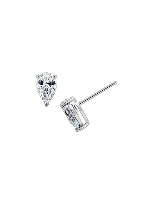 Amazon Collection Platinum or Gold Plated Sterling Silver Fancy Shape Stud Earrings made with Infinite Elements Zirconia