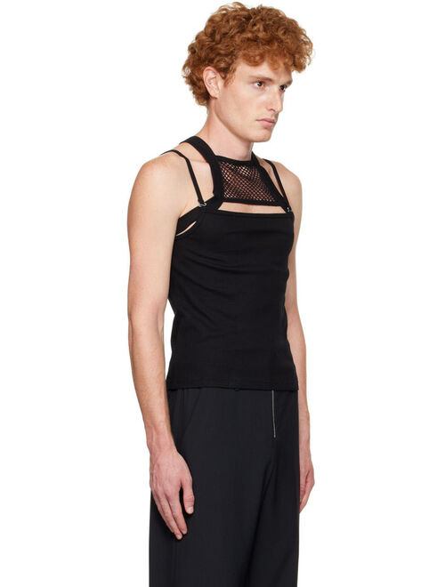 DION LEE SSENSE Exclusive Black Net Holster Tank Top