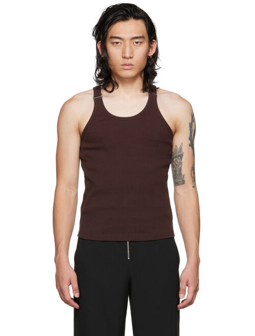 DION LEE Burgundy E-Hook Tank Top