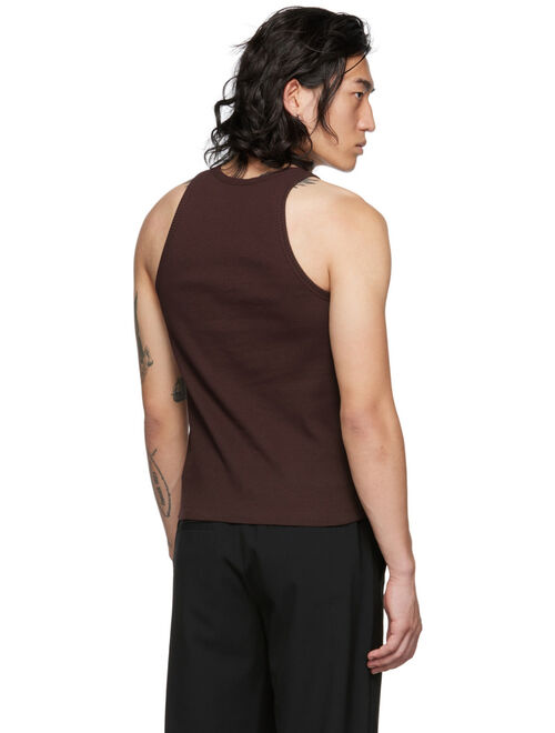 DION LEE Burgundy E-Hook Tank Top