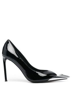 No21 contrast-toecap 100mm leather pumps