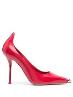 contrast-toecap leather pumps