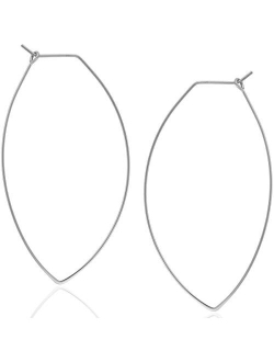 Humble Chic Marquise Threader Big Hoop Earrings for Women - Hypoallergenic and Safe for Sensitive Ears - Plated in 18k Gold or 925 Sterling Silver, Made in the USA