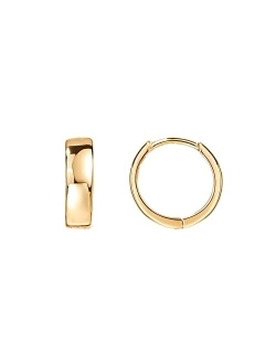 14K Gold Plated Sterling Silver Post Huggie Earrings | Small Hoop Earrings |Gold Earrings for Women