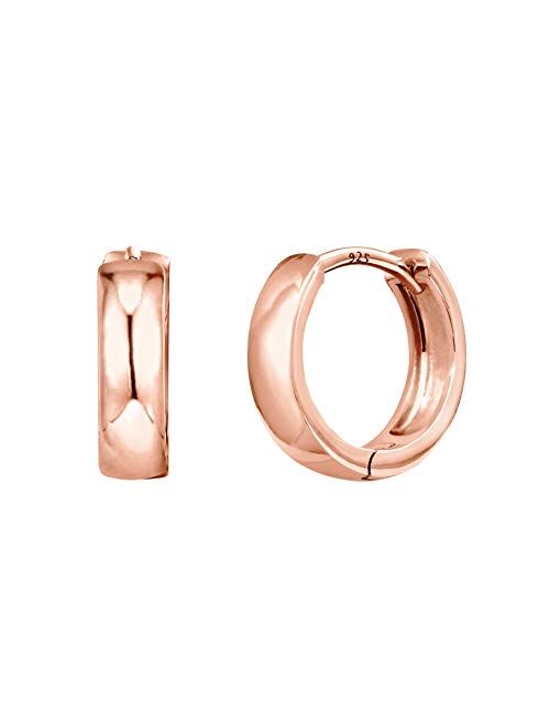 PAVOI 14K Gold Plated Sterling Silver Post Huggie Earrings | Small Hoop Earrings |Gold Earrings for Women