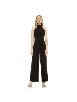 Women's ALEXIA ADMOR Meghan Halter Crepe Jumpsuit