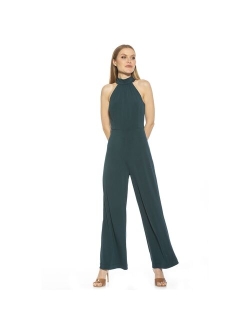 Women's ALEXIA ADMOR Meghan Halter Crepe Jumpsuit