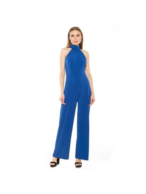 Women's ALEXIA ADMOR Meghan Halter Crepe Jumpsuit