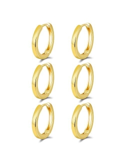 micuco Small Hoop Earrings for Women 14K Gold Plated Hoop Huggie Earrings for Men Hypoallergenic Earrings Tiny Cartilage Ear Jewelry for Women