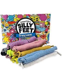 Silly Feet No Tie Shoe laces for Kids Shoelaces for Sneakers No Tie Curly Laces Adults Twisty Elastic Curl Children Toddler 10 Pair