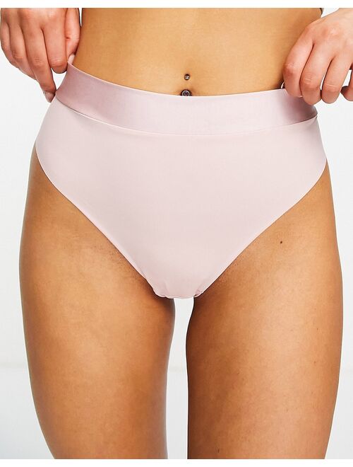 Lindex invisible high waist thong in soft pink