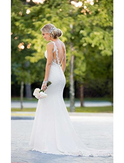 Weddingdazzle Yen Town Bridal Dresses Sexy Backless Lace Appliques Mermaid Wedding Dresses for Bride