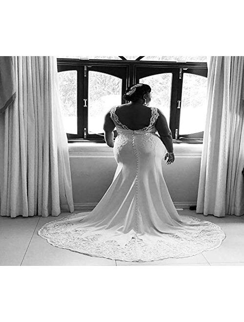 Weddingdazzle Yen Town Bridal Dresses Sexy Backless Lace Appliques Mermaid Wedding Dresses for Bride