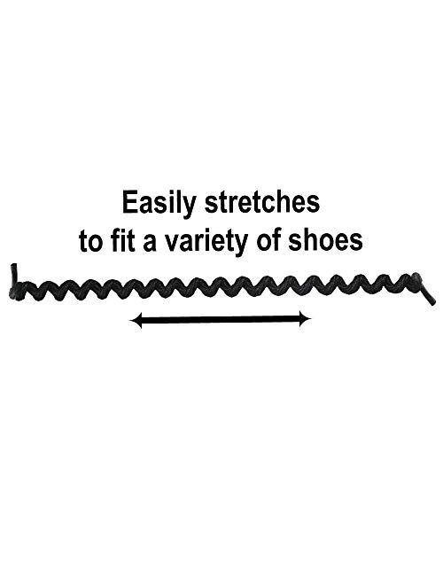 Rehabilitation Advantage Curly No-Tie Shoelaces, Black Shoelaces, Curly No-Tie Shoelaces