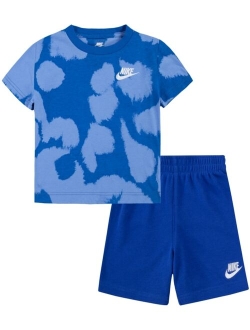 Toddler Boys Dye Dot Shorts and T-shirt, 2 Piece Set