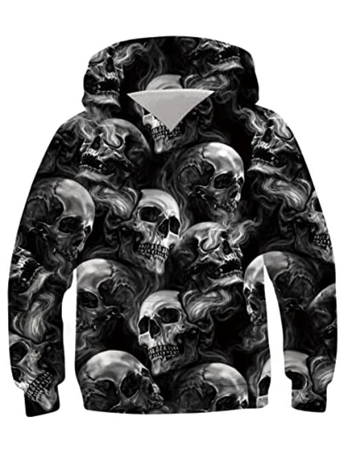 UNICOMIDEA Boys Girls 3D Print Pullover Hoodie Kids Hooded Sweatshirts with Pocket for 6-16T