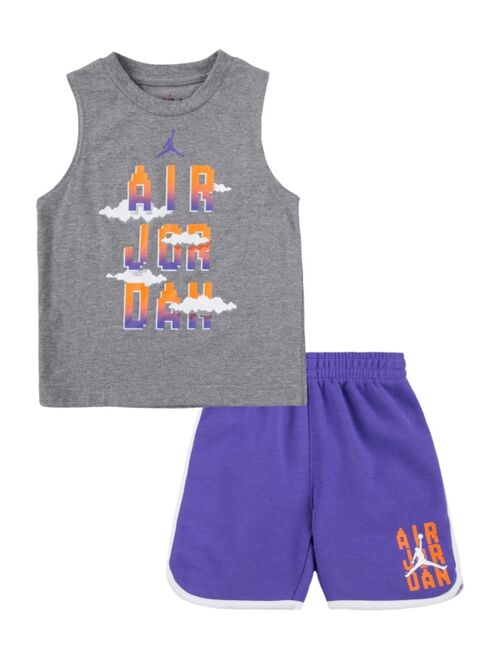 Jordan Toddler Boys Pixel Flight Muscle Tank and Shorts, 2 Piece Set