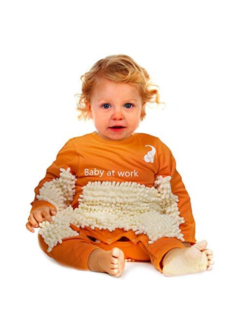 Gavvy Baby Cute Baby Mop Onesie, Funny Long Sleeve Romper, Perfect for a Crawling Baby