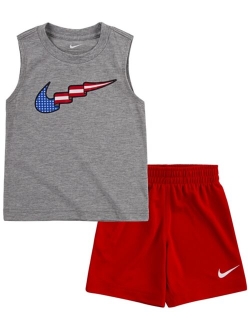 Toddler Boys Swoosh Play Shorts and T-shirt, 2 Piece Set