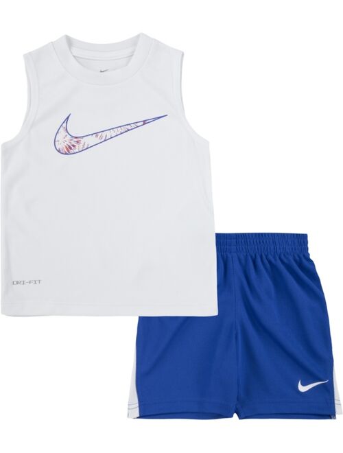 Nike Toddler Boys American Dri-fit Muscle T-shirt and Shorts, 2 Piece Set